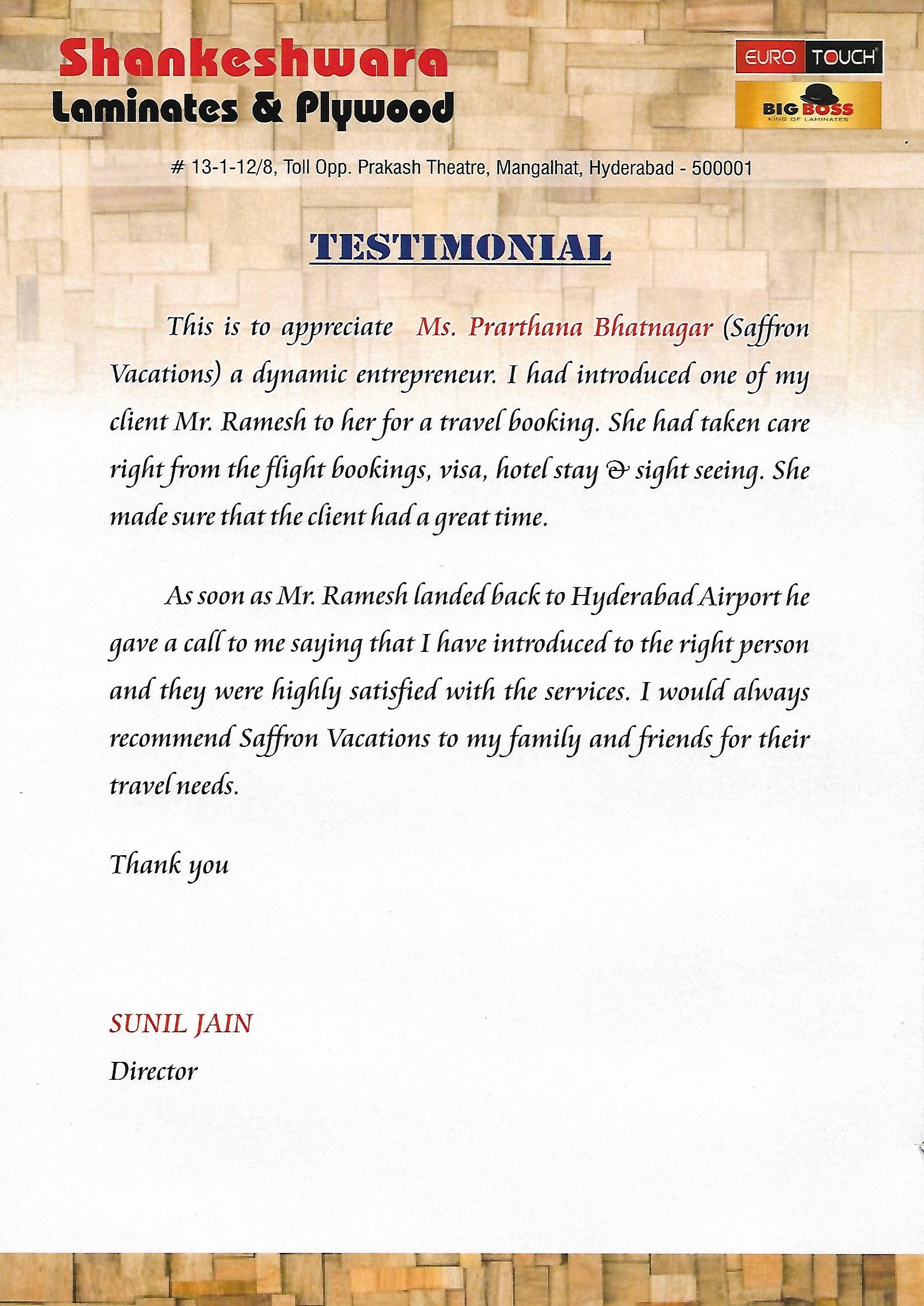 Shankeshwara Testimonial